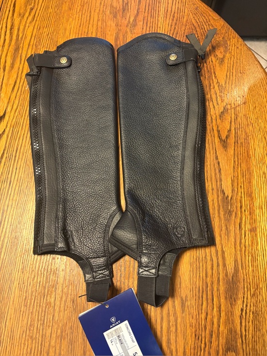 Ariat Other - New Ariat Concord Chap, Black Leather Equestrian Riding Half Chaps,Sz S,Unisex